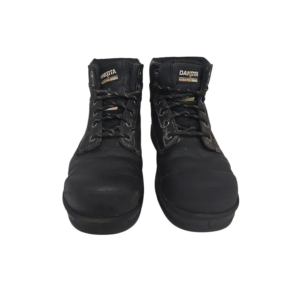 DAKOTA Men's 6'' 877 STEEL TOE STEEL PLATE Work Boots Black Size 9M - Picture 6 of 7